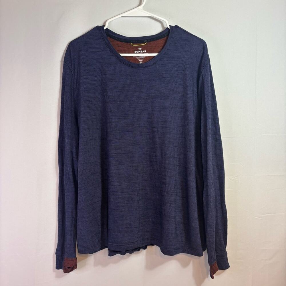 Bombas Blue Long Sleeve Tee Relaxed Fit Size 2XL J0181